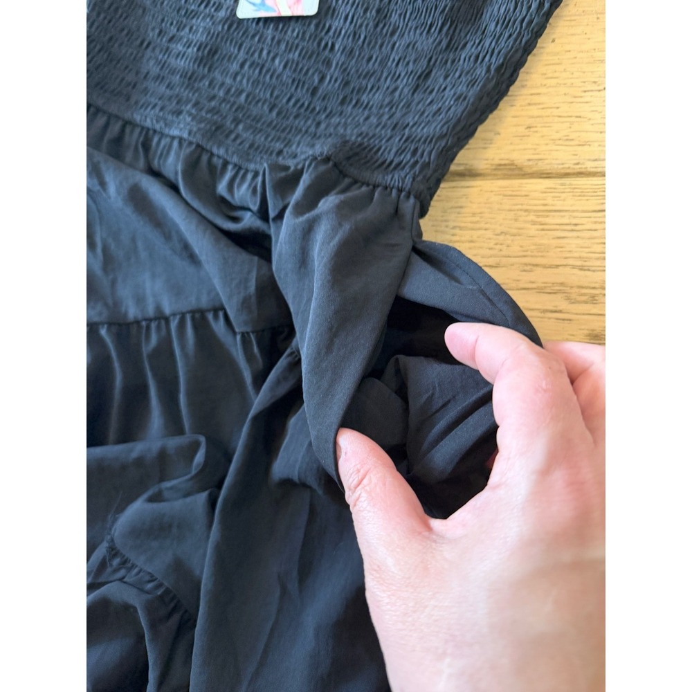 PrettyGarden Smocked Tiered Maxi Dress Black Sleeveless Scoop Neck S NWT (1545) - Picture 5 of 10